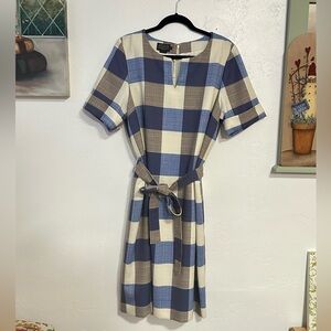 Pendleton Short Sleeve Plaid Dress Size 18 Buffalo Check Wool Blend Made in USA
